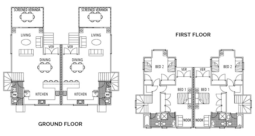 Two Bedroom Townhouse - Floorplan