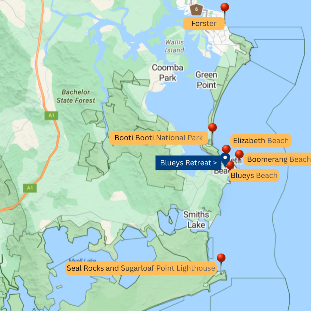 Six Coastal Stops from one Blueys Beach Base